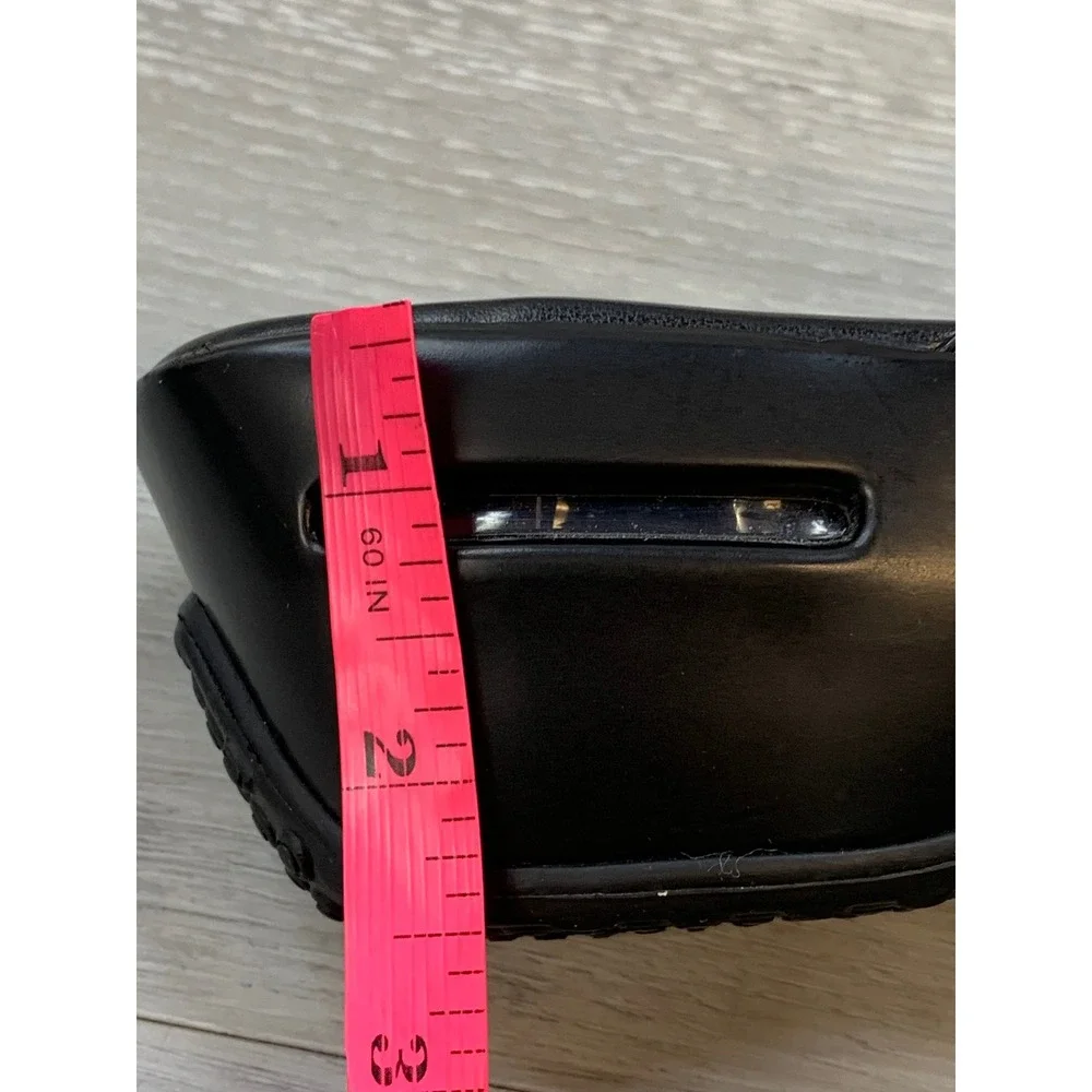 Cole Haan Nike Air Women's Sandals Black Leather Strappy Wedge Studded Slides 7